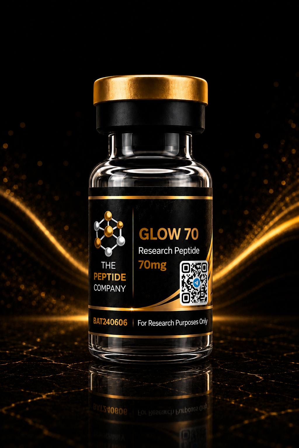 GLOW 70mg research vial